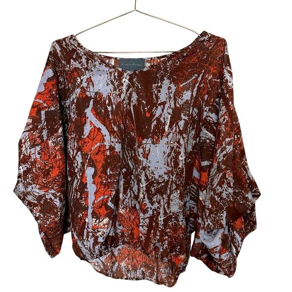 Sunday in Brooklyn Anthropologie Top Size M Fall Dolman Sleeve Watercolor - Picture 1 of 10